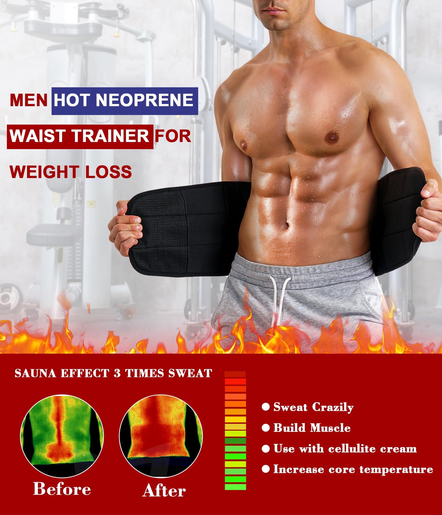 Unisex Waist Trainer & Sweat Belt – Tummy Control & Core Compression