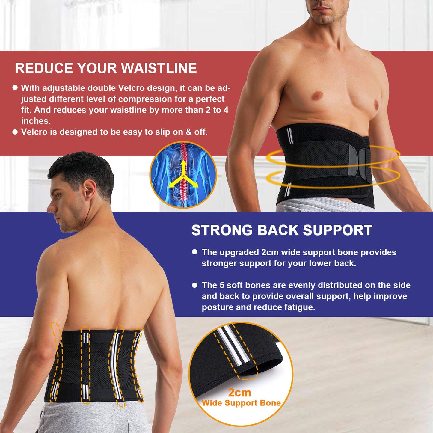 Unisex Waist Trainer & Sweat Belt – Tummy Control & Core Compression